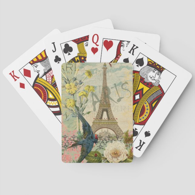 Baraja De Cartas París Francia Viaje Viaje Viejo Pintura de Arte An (Reverso)