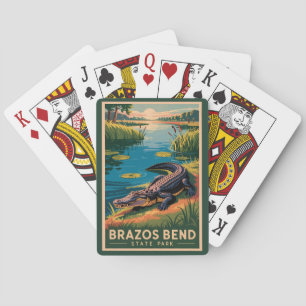 Baraja De Cartas Parque Estatal Brazos Bend Arte de viaje vintage