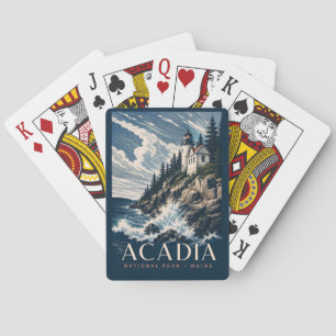 Baraja De Cartas Parque Nacional Acadia Maine Viajes en Xilografía