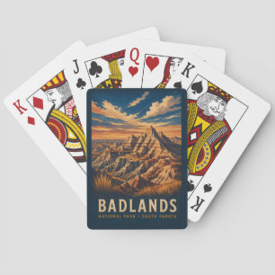 Baraja De Cartas Parque Nacional Badlands Dakota del Sur Grabado en