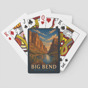 Baraja De Cartas Parque Nacional Big Bend Texas Modern Xilografía