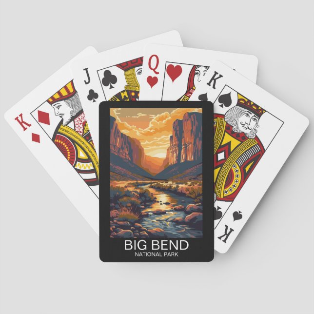 Baraja De Cartas Parque nacional Big Bend Texas Retro Travel (Reverso)