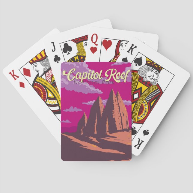 Baraja De Cartas Parque nacional Capitol Reef Ilustracion Viajes Ar (Reverso)