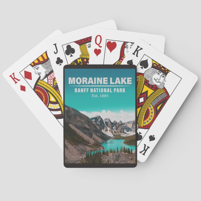 Baraja De Cartas Parque nacional de la Bandera de Canadá en el lago (Reverso)