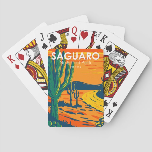 Baraja De Cartas Parque nacional de Saguaro (Reverso)