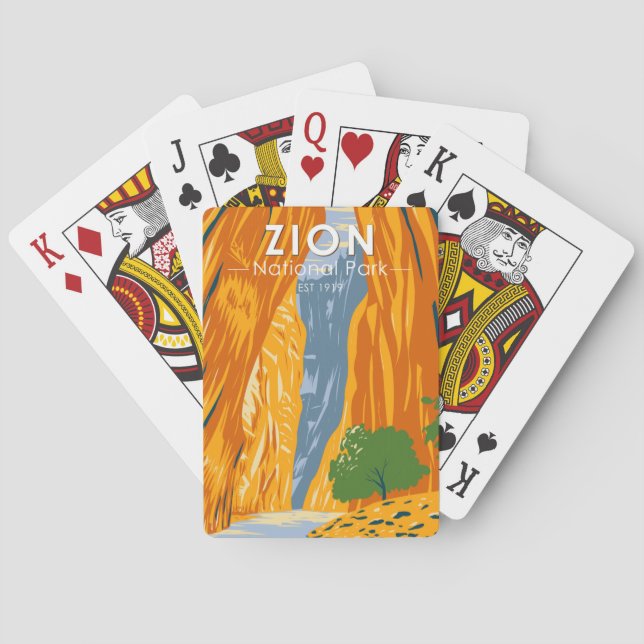 Baraja De Cartas Parque Nacional de Zion, Utah, la cosecha de las e (Reverso)