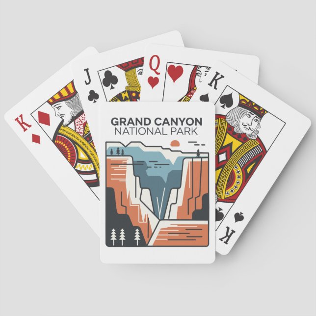 Baraja De Cartas Parque nacional del Gran Cañón Ilustracion abstrac (Reverso)