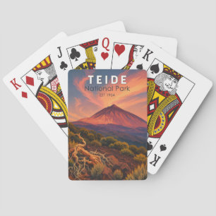 Baraja De Cartas Parque Nacional del Teide España Ilustración Arte