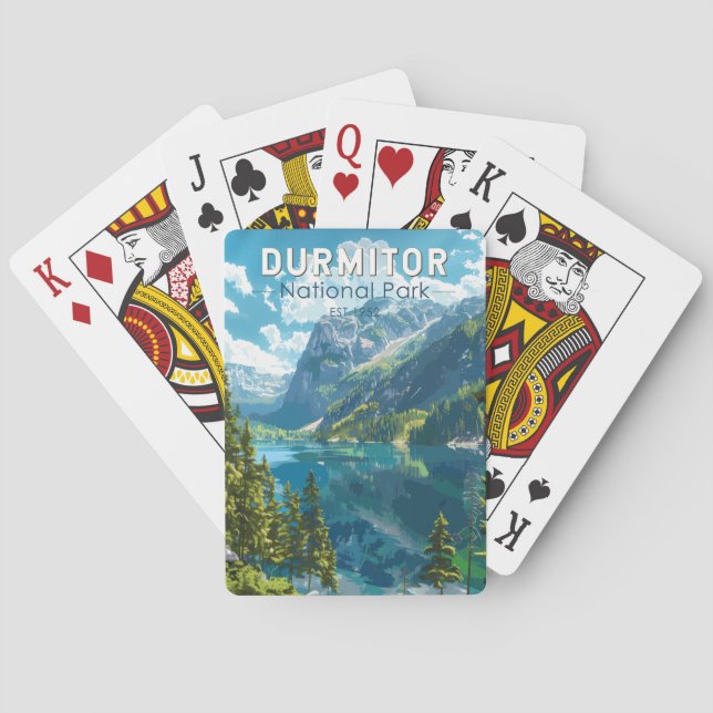 Baraja De Cartas Parque nacional Durmitor Montenegro Viaje arte (Reverso)