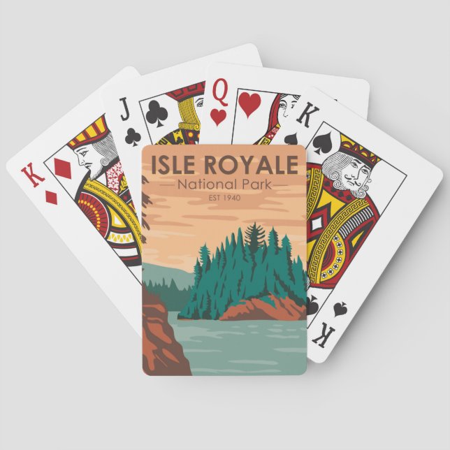 Baraja De Cartas Parque nacional Isle Royale (Reverso)