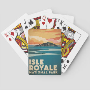 Baraja De Cartas Parque nacional Isle Royale Poster Retro