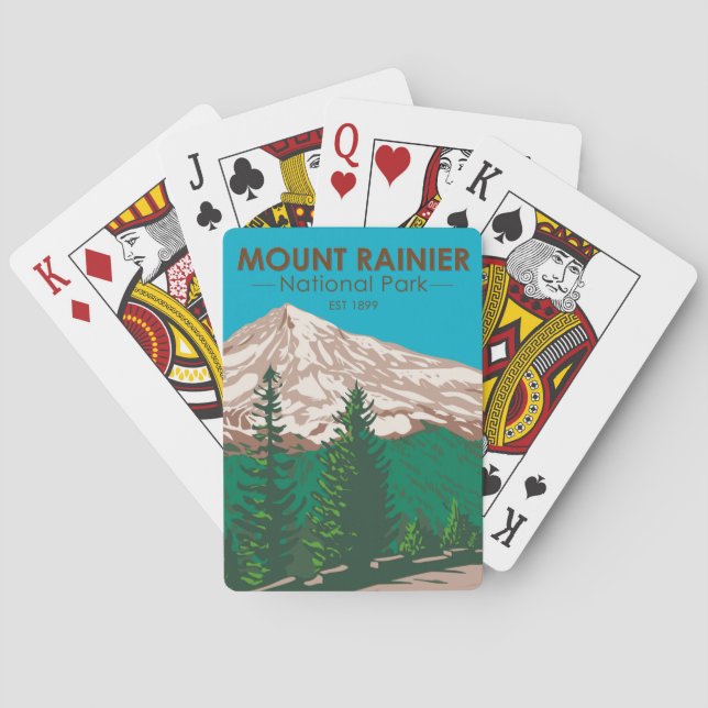 Baraja De Cartas Parque nacional Mount Rainier (Reverso)