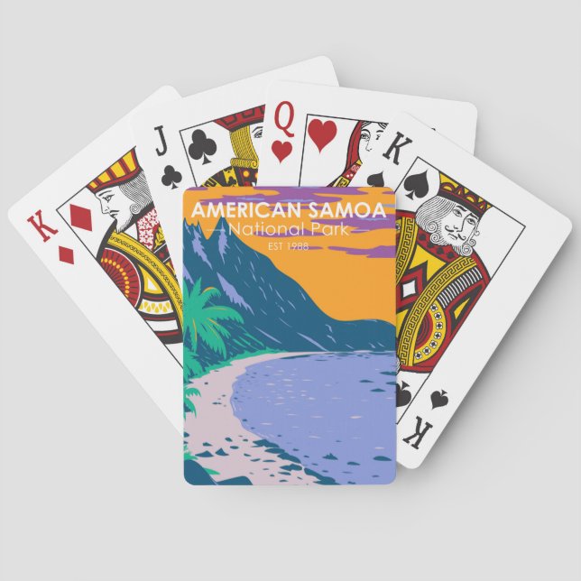 Baraja De Cartas Parque nacional Ofu de Samoa Americana (Reverso)