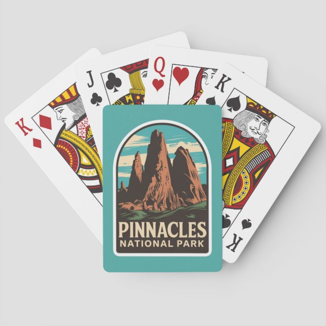 Baraja De Cartas Parque nacional Pinnacles Emblem de viajes (Reverso)