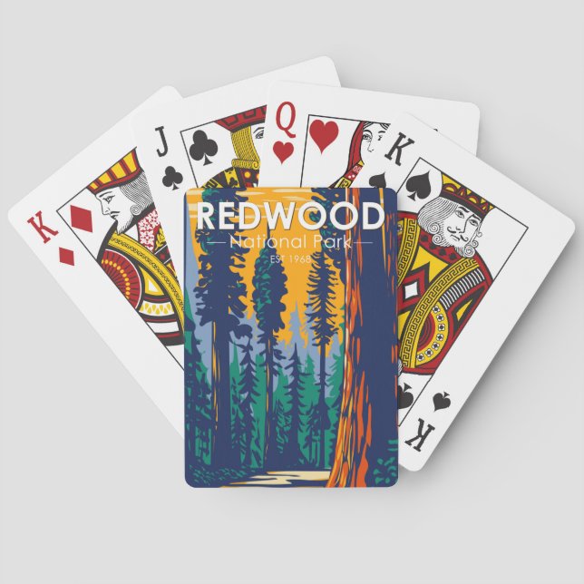 Baraja De Cartas Parque nacional Redwood (Reverso)