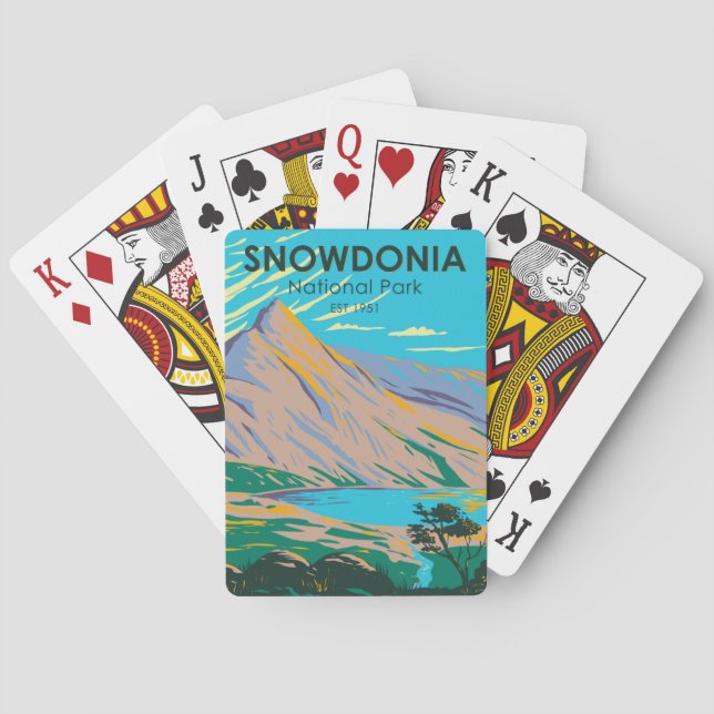 Baraja De Cartas Parque nacional Snowdonia Gales Lago Glaslyn Vinta (Reverso)