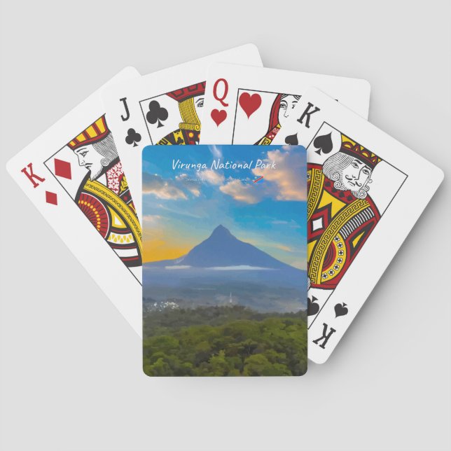 Baraja De Cartas Parque Nacional Virunga, RD Congo - Volcán (Reverso)