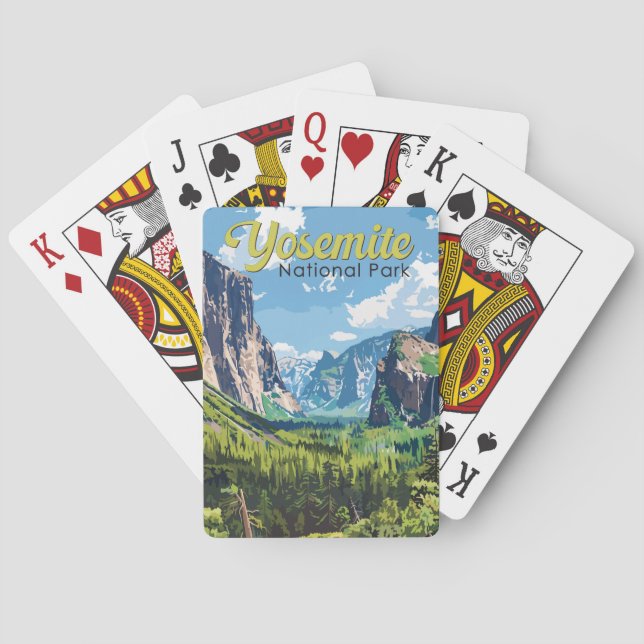 Baraja De Cartas Parque nacional Yosemite Arte de Viajes Ilustracio (Reverso)