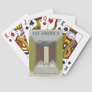 Baraja De Cartas Parques nacionales del viaje del vintage