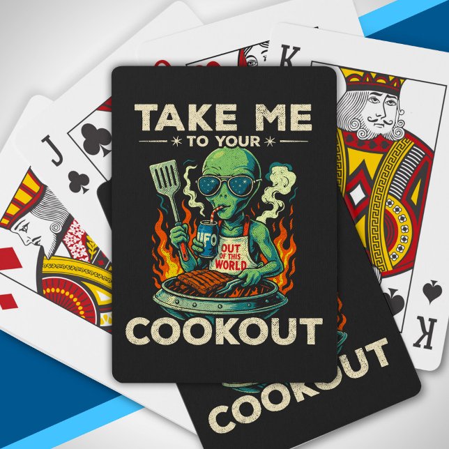 Baraja De Cartas Parrillada divertida de alienígenas a la barbacoa  (Subido por el creador)