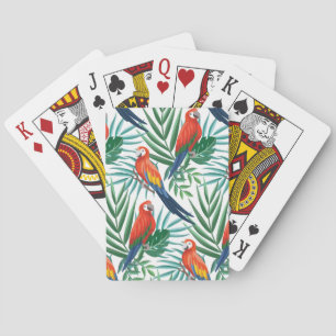 Baraja De Cartas Parrots tropicales: Palm exuberante sin foco