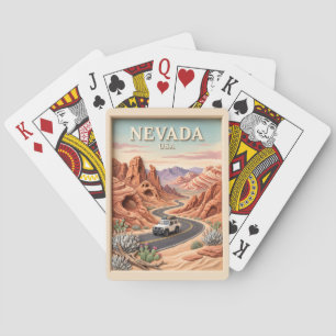 Baraja De Cartas Paseo en Nevada Valle de Fuego Textura 3D Vintage