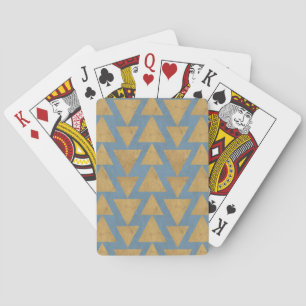 Baraja De Cartas Paso Geo al aire libre   Patrón dorado y azul