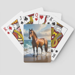 Baraja De Cartas **"Paso Majestuoso: Orgulloso Caballo Marrón en la