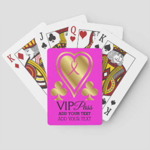 Baraja De Cartas PASS VIP - Casino - Cinta rosada - Tarjetas de rep