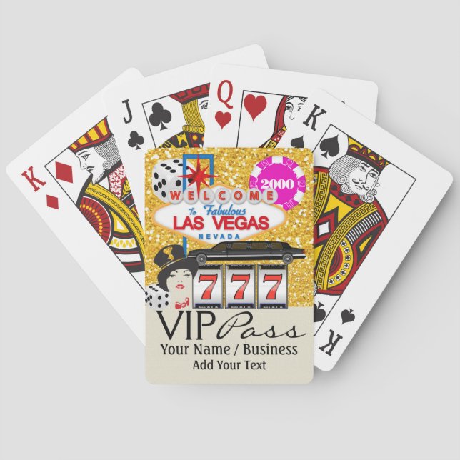 Baraja De Cartas PASS VIP - Vegas - Tarjetas de reproducción (Reverso)