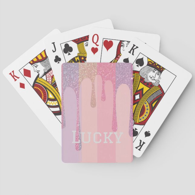 Baraja de Cartas Pastel Brillante Oro de Lujo (Reverso)