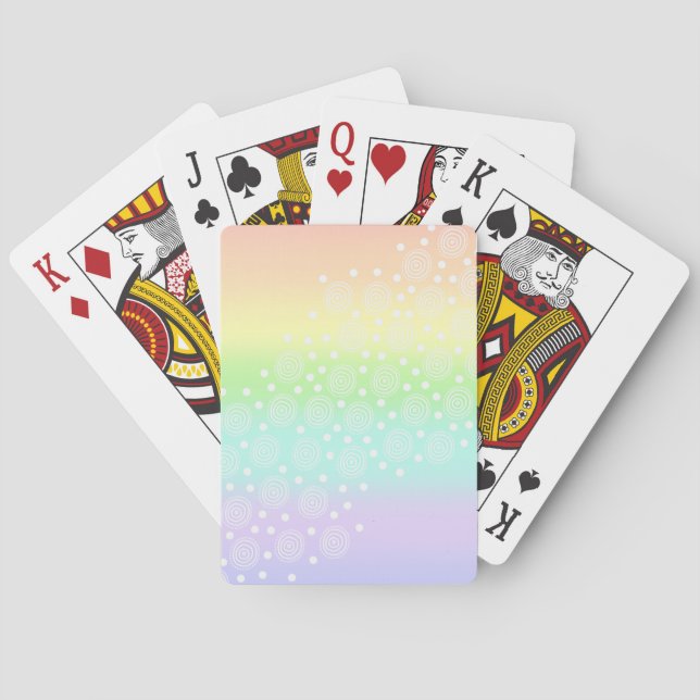 Baraja De Cartas Pastel de círculos arcoiris en círculos (Reverso)
