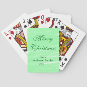 Baraja De Cartas Pastel de color verde acuarela feliz navidad navid