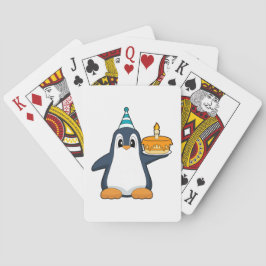 Baraja De Cartas Pastel de Velas de Cumpleaños de Pingüino