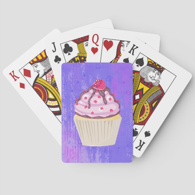 Baraja De Cartas Pastel dulce con frambuesa encima (Reverso)