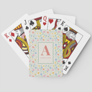 Baraja De Cartas Pastel Flor Silvestre Personalizado