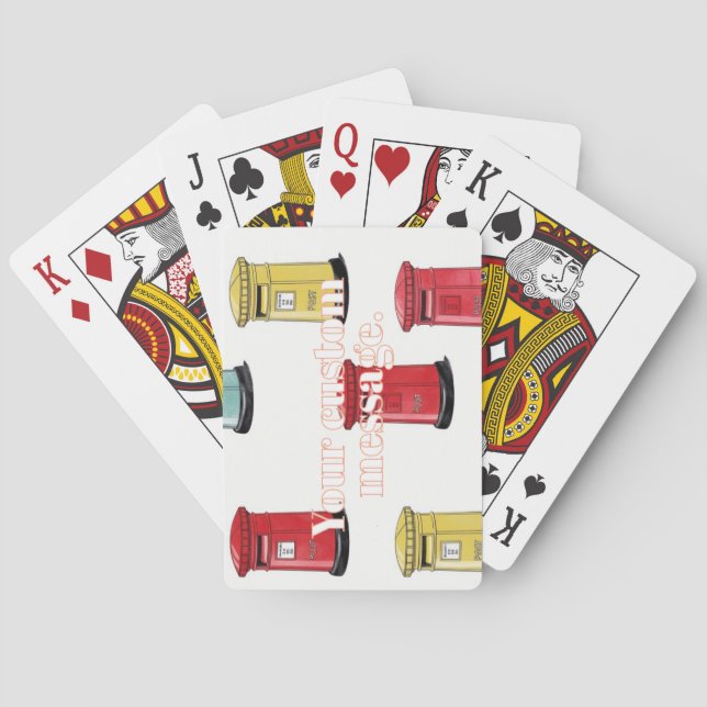 Baraja De Cartas Pastel Japanese Postbox: Watercolor Crayon Style (Reverso)