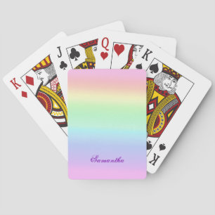 Baraja De Cartas Pastel Ombre Arcoiris Añadir tu nombre