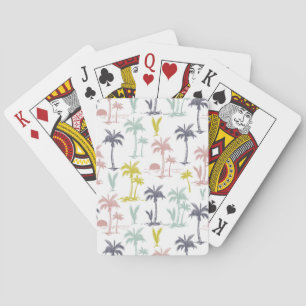 Baraja De Cartas Pastel Palm Tree by the Beach Pattern