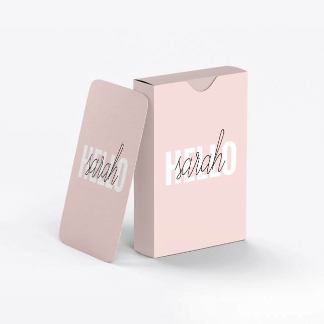 Baraja De Cartas Pastel Pink Hello Y You Name Moderno (Subido por el creador)