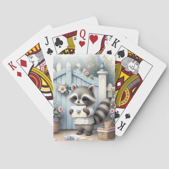 Baraja De Cartas Pastel Raccoon Letter Garden (Reverso)