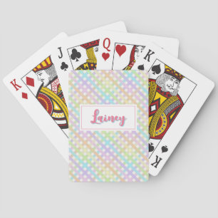 Baraja De Cartas Pastel Rainbow Gingham Plaid
