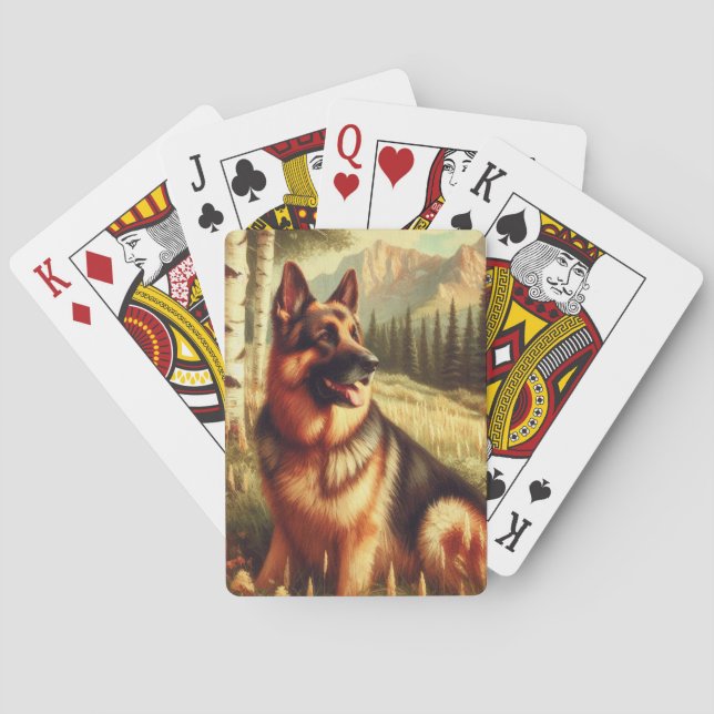 Baraja De Cartas Pastor Alemán (Reverso)