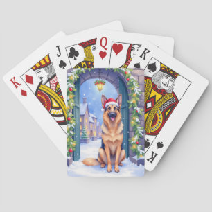 Baraja De Cartas Pastor Alemán Puerta de la Ciudad Nevada Santa Nav