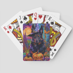 Baraja De Cartas Pastor Belga Espeluznante Bruja de Halloween Calab