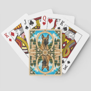 Baraja De Cartas Pastor Belga Malinois, Arte de Perro con Acuarela