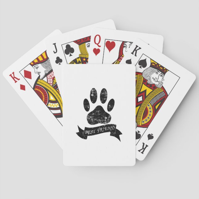 Baraja De Cartas Pata de perro angustiado con cinta (Reverso)