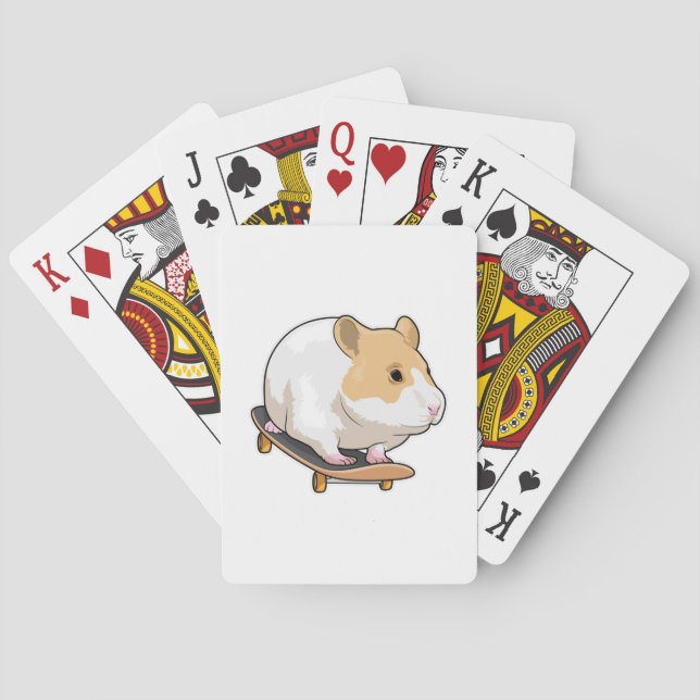 Baraja De Cartas Patineta de esquí de Hamster (Reverso)