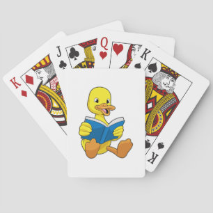 Baraja De Cartas Pato al leer con libro