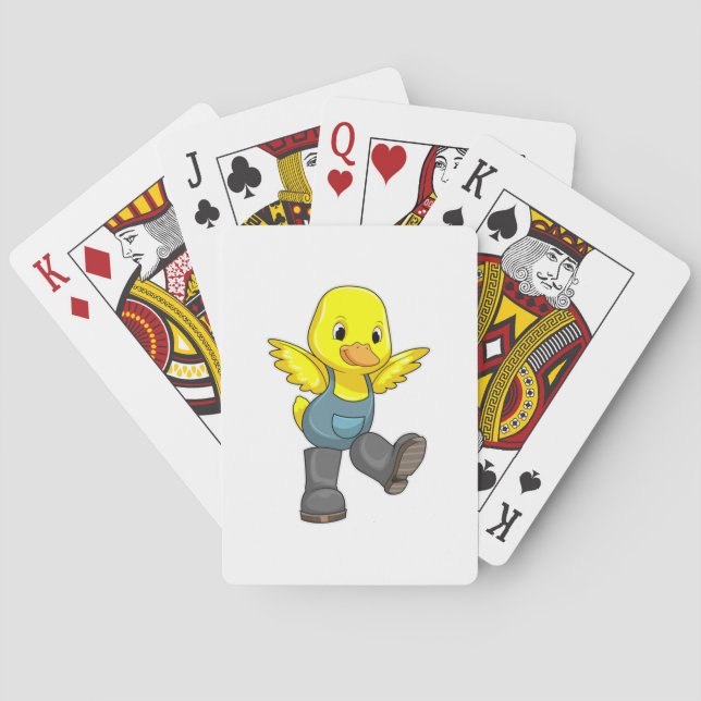 Baraja De Cartas Pato como granjero con botas (Reverso)